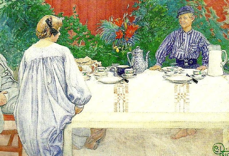 Carl Larsson vid frukostbordet oil painting picture